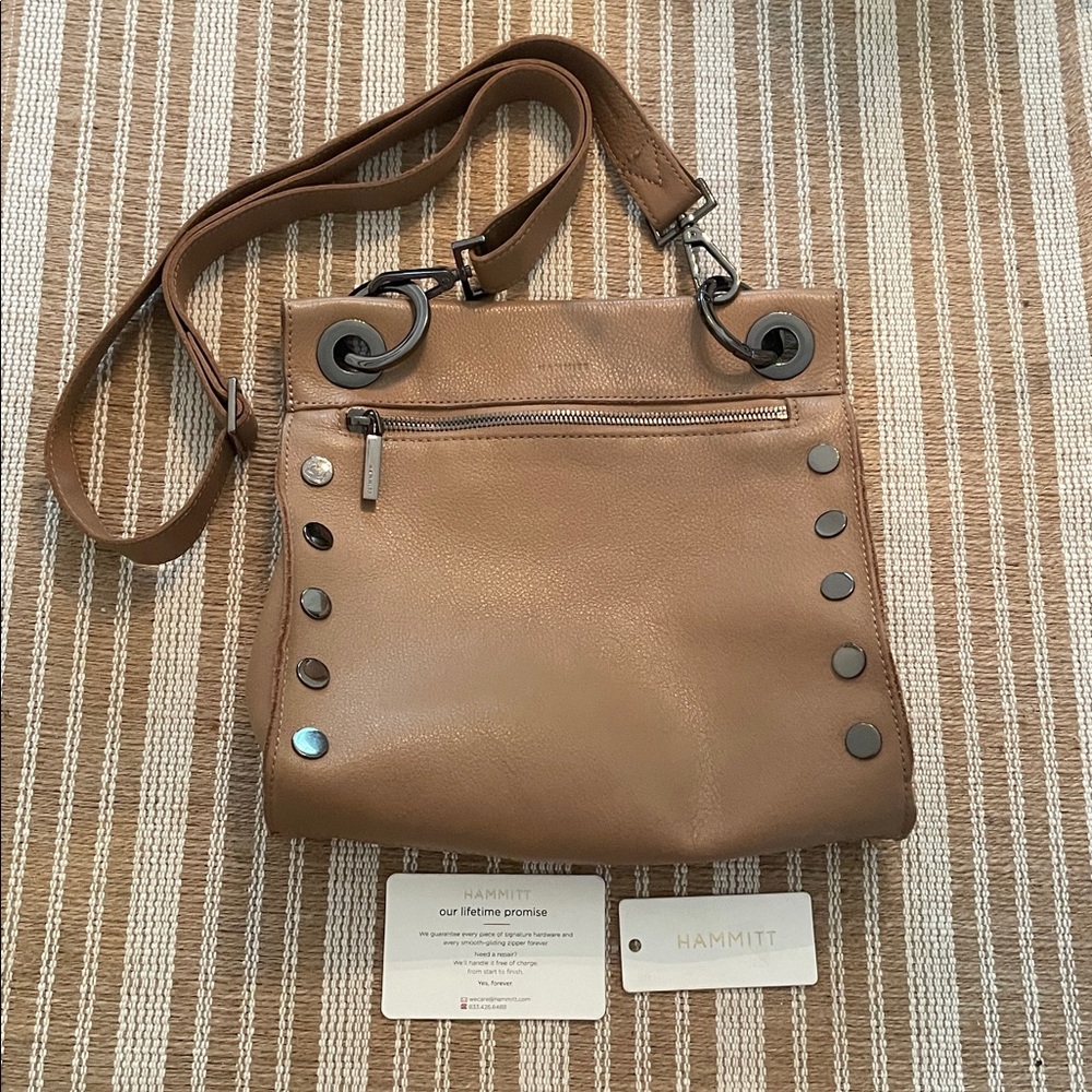 Hammitt Tan Crossbody Bag with Red Detail